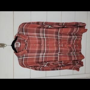 American Eagle Outfitters medium rust white & black plaid oversized shirt